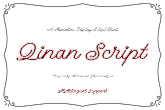 Qinan Script: A Modern Monoline Display Font with Handwritten Charm